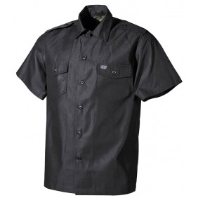 Черна риза с къси ръкави 02712A