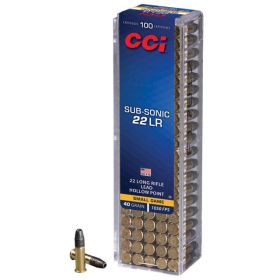 CCI .22LR Subsonic HP е висококачествен патрон с подзвукова скорост, предназначен за тиха, прецизна стрелба и лов на дребен дивеч