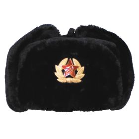 Russian Fur Cap 10031A BLACK MFH