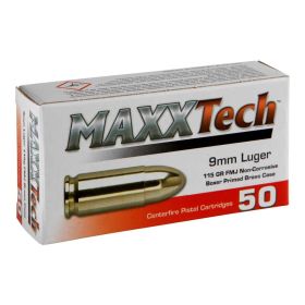 Патрони 9x19 Luger FMJ brass MaxxTech