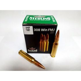 Rifle Cartridges  STERLING 308 Win FMJ 147 gr