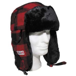 Fur Hat BLACK/RED 10033I  CANADIAN FOX OUTDOOR  