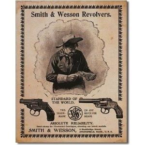 Smith & Wesson Revolvers Standard Of The World Tin Sign
