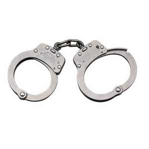 103P Chain-Linked Handcuffs w/Push Pin Double Locking System