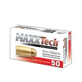 Φυσίγγια 9x18 Makarov FMJ 92gr Brass Maxx Tech