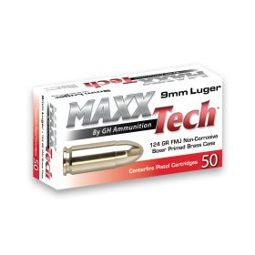Φυσίγγια 9x19 Luger FMJ 124g ορείχαλκο MaxxTech