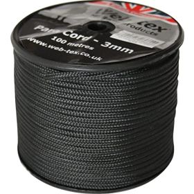 Парашутна връв 100 метра Web-Tex PARACORD ON REEL Black