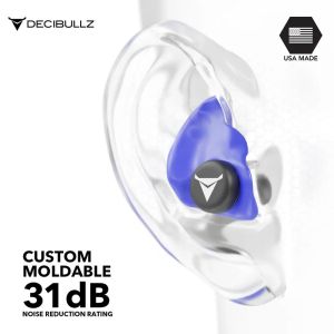 Тапи за стрелба Decibullz Custom Molded Earplugs BLUE