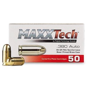 Cartușe 9x17 .380 ACP FMJ alamă MaxxTech