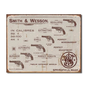 Μεταλλική αφίσα Smith & Wesson Revolvers