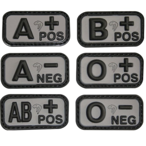 Velcro patch ομάδας αίματος Viper Blood Group Patches